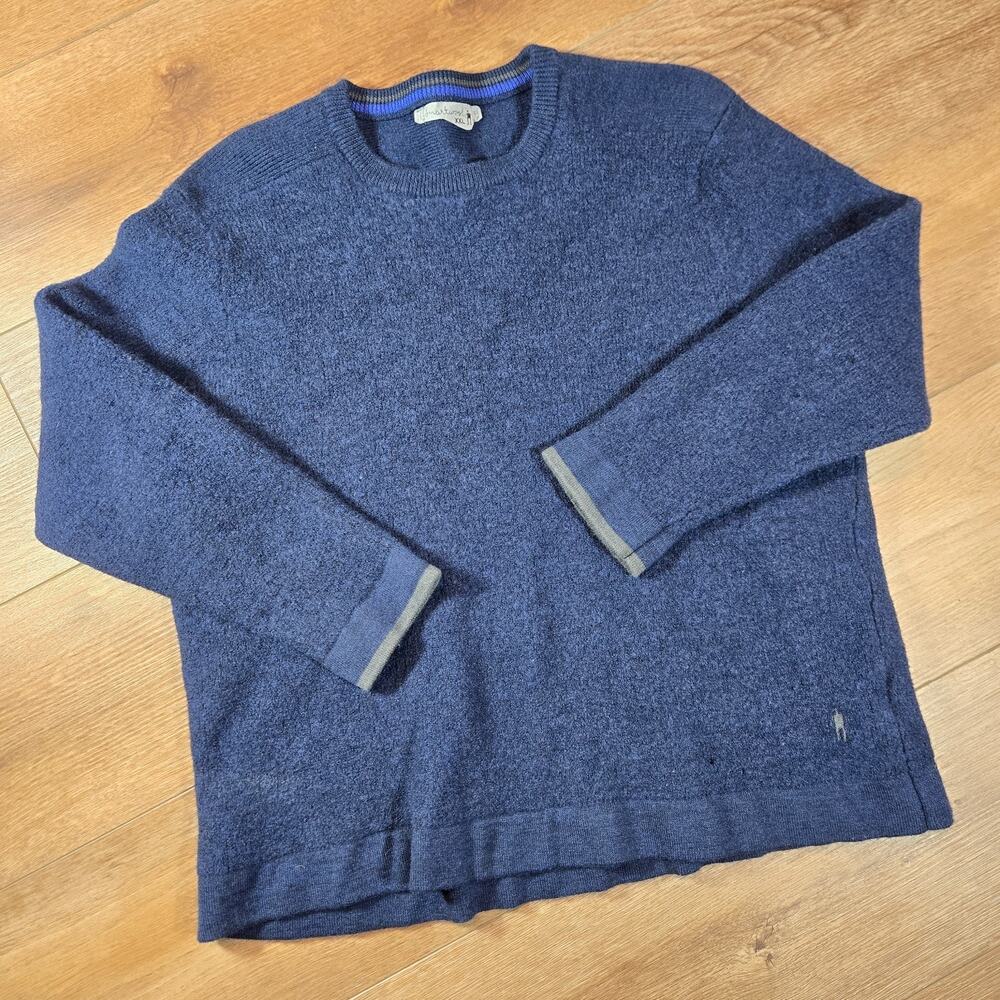 Vintage Smartwool Sweater Mens 2XL Fits S M Blue Merino Wool Knit Pullover